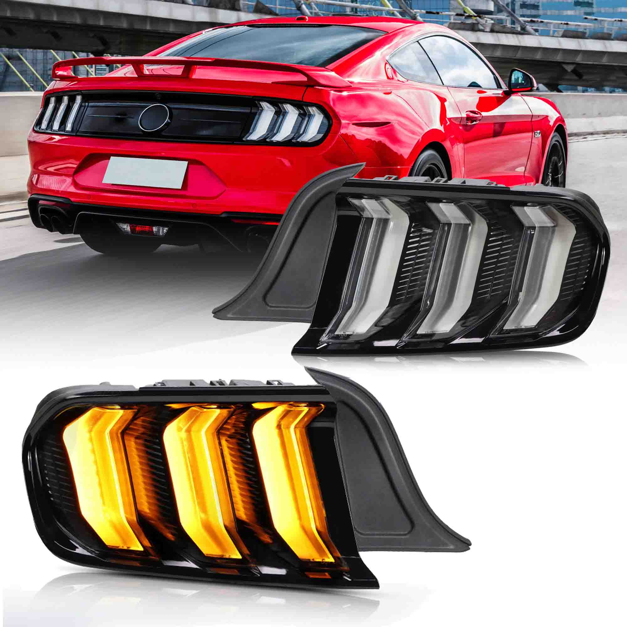 VLAND LED Taillights For 2015-2023 Ford Mustang S550 w/5 Modes 