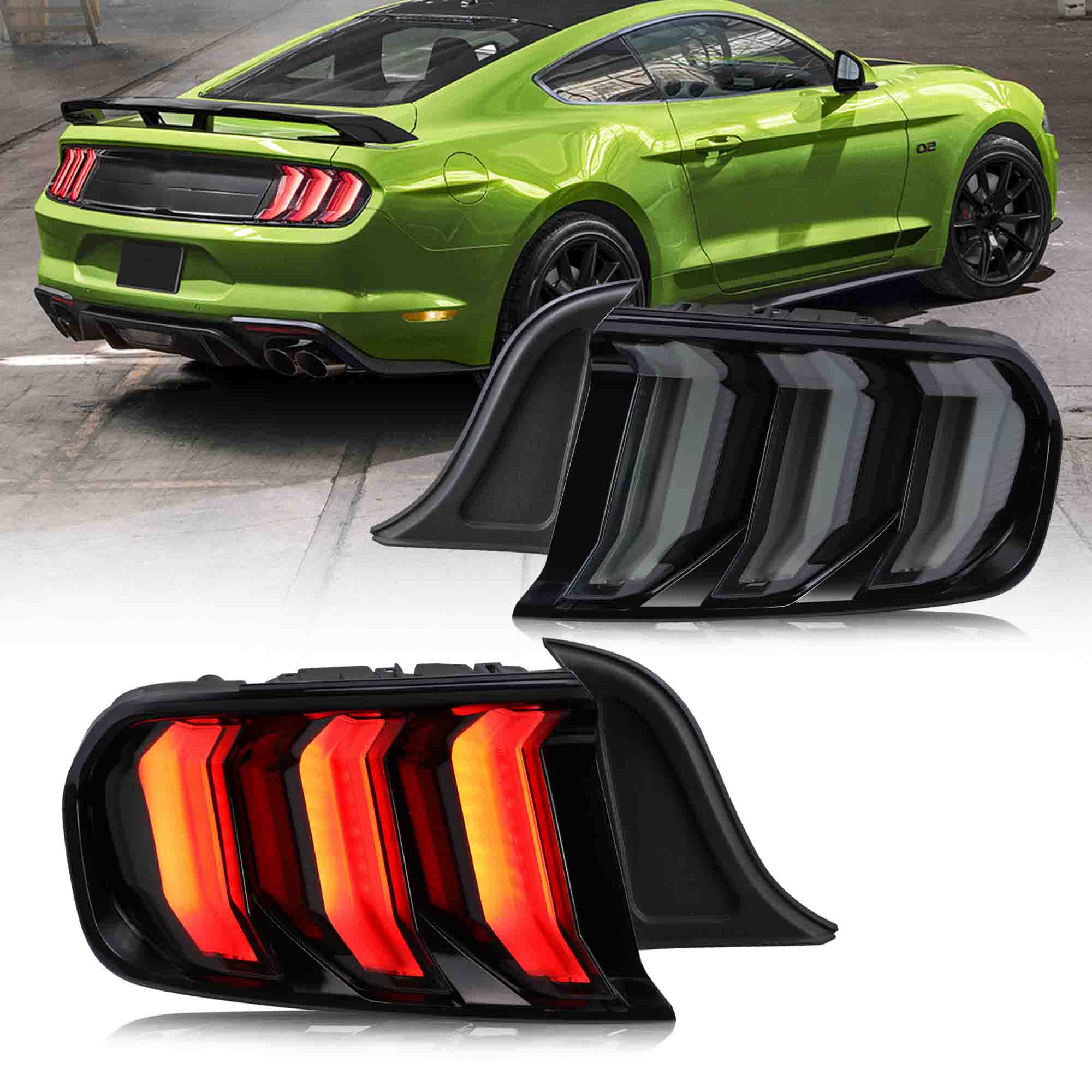 VLAND LED Taillights For 2015-2023 Ford Mustang USA Specs W/Red 