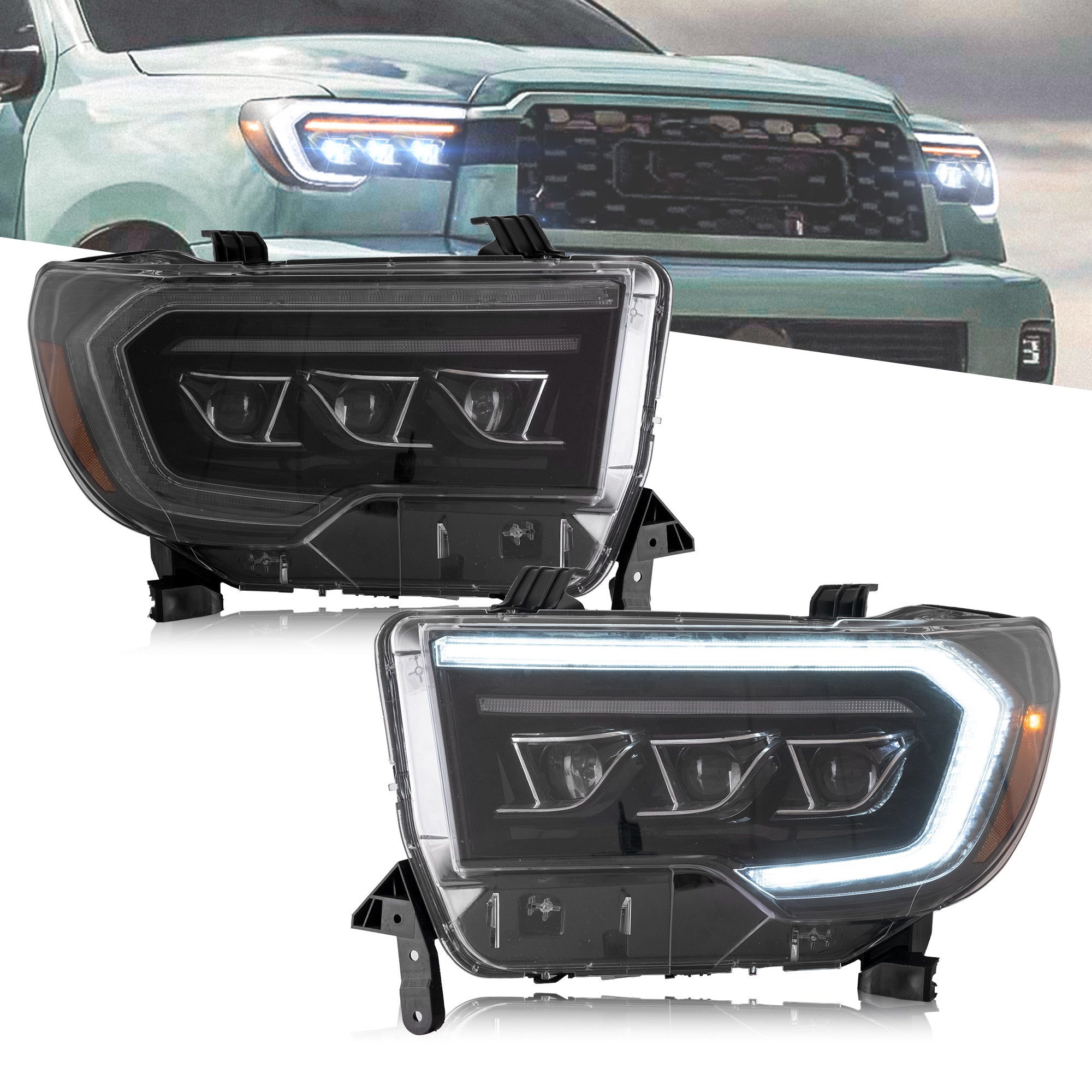 VLAND LED プロジェクター ヘッドライト 2007-2013 トヨタ タンドラ