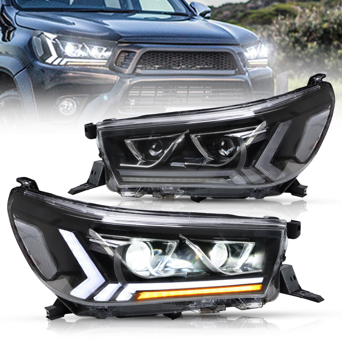 VLAND LED ヘッドライト 2015-2020 トヨタ ハイラックス フロント 