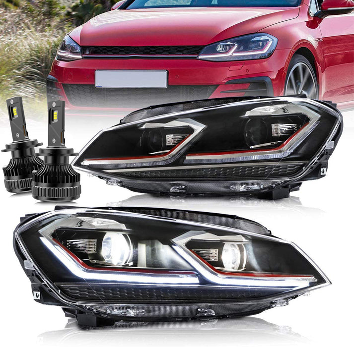 VLAND LED Headlights For 2015-2017 Volkswagen Golf MK7 Halogen Models  (Europe is 2013-2016)