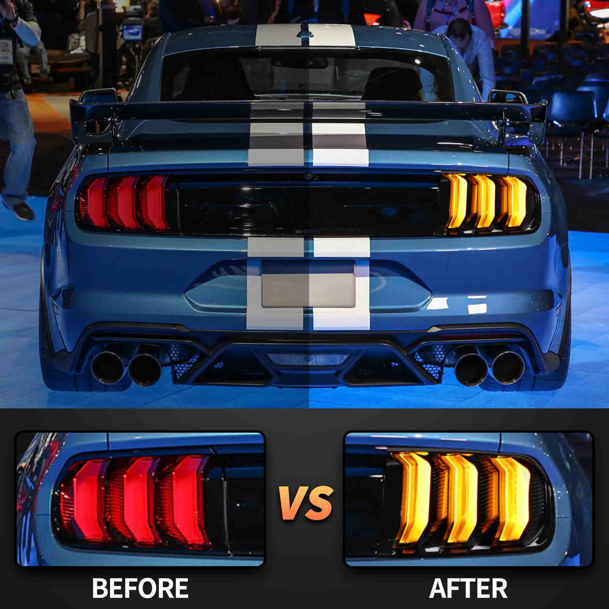 How to change the turn signal working mode of the VLAND Ford mustang taillights?