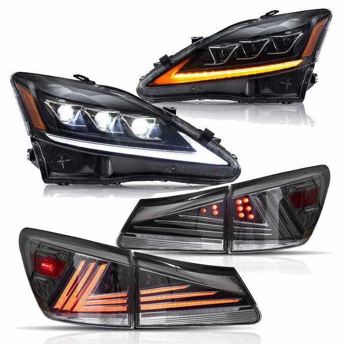 VLAND Full LED Headlights + Taillights For 2006-2013 Lexus IS 250 350 F