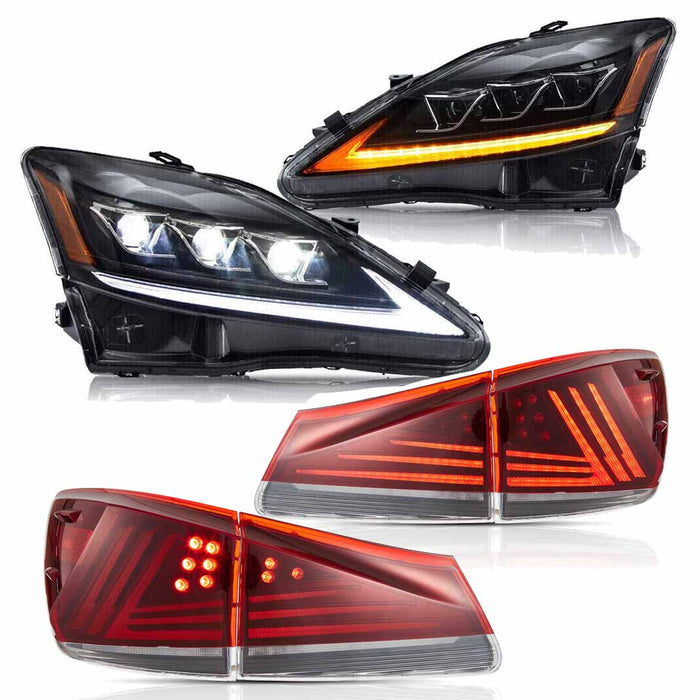 VLAND Full LED Headlights And Taillights For 2006-2013 Lexus IS 250 350 F 200D 220D