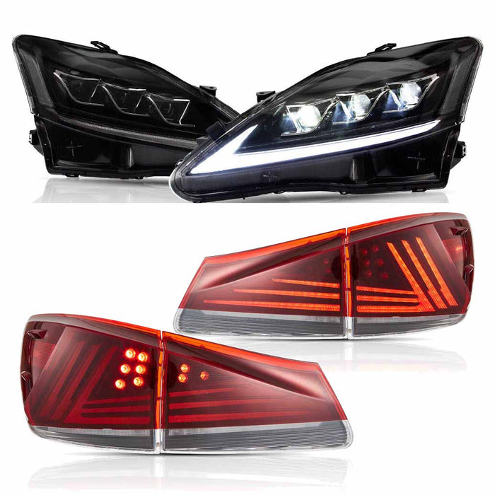 VLAND Full LED Headlights + Taillights For 2006-2013 Lexus IS 250 350 F