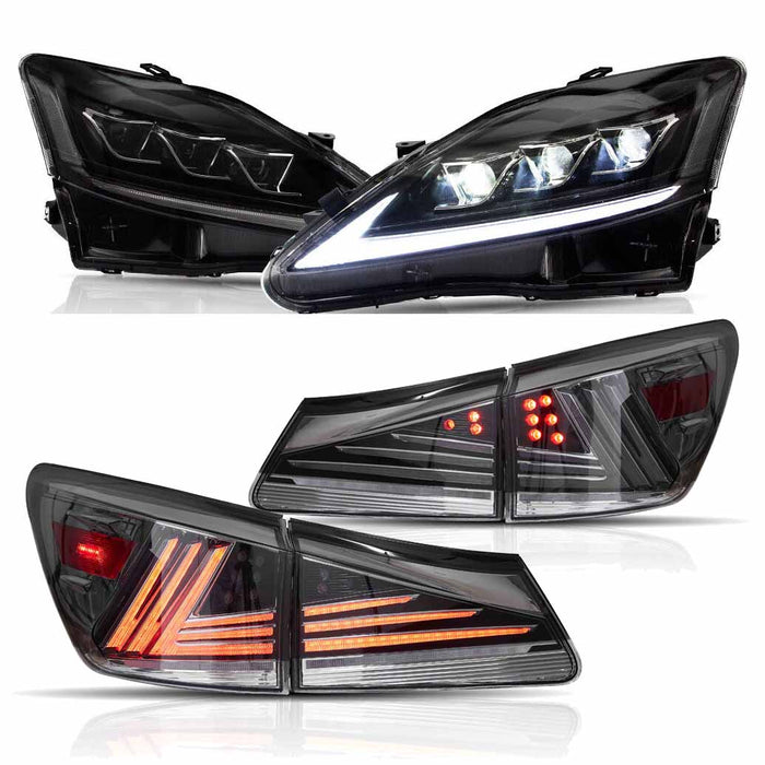 VLAND Full LED Headlights And Taillights For 2006-2013 Lexus IS 250 350 F 200D 220D
