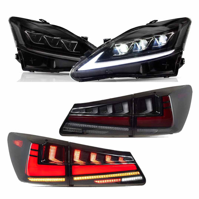 VLAND Full LED Headlights And Taillights For 2006-2013 Lexus IS250 IS350 ISF 200D 220D