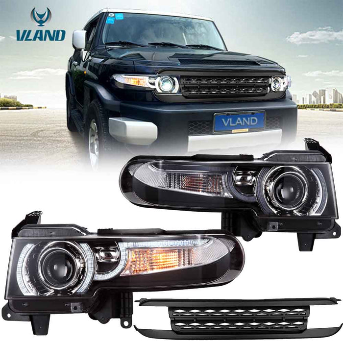 VLAND LED-Scheinwerfer mit Gitter für Toyota Fj Cruiser 2007–2015