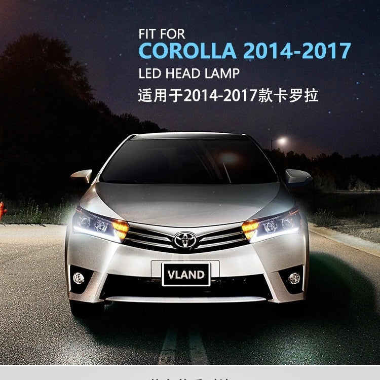 Phares LED VLAND pour Toyota Corolla 2014-2019 0251-GNLZ