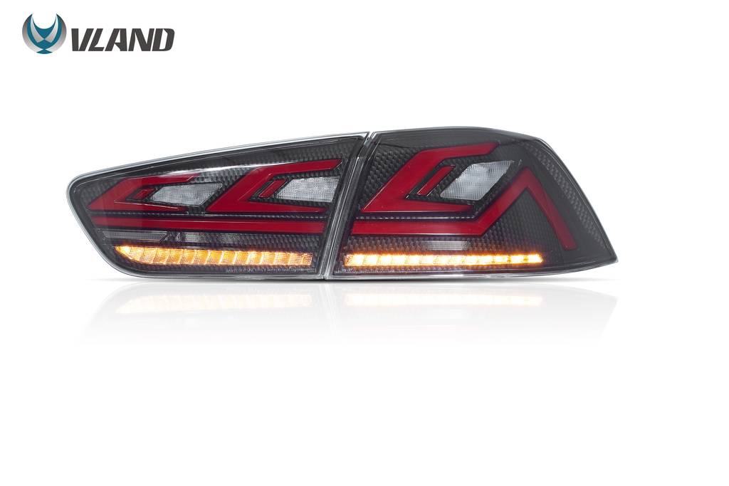 2008-2018 Mitsubishi Lancer LED Tail Lights Assembly Carbon Fiber Housing