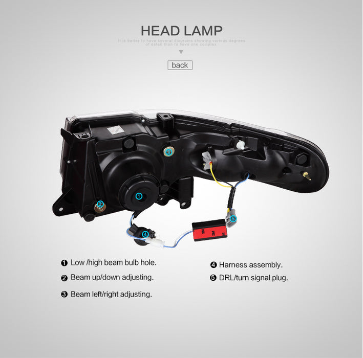 VLAND LED-Scheinwerfer mit Gitter für Toyota Fj Cruiser 2007–2015