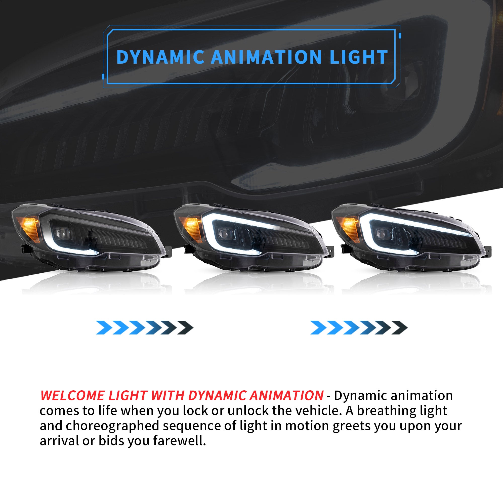 VLAND LED Headlights+Taillights For 2015-2021 Subaru WRX