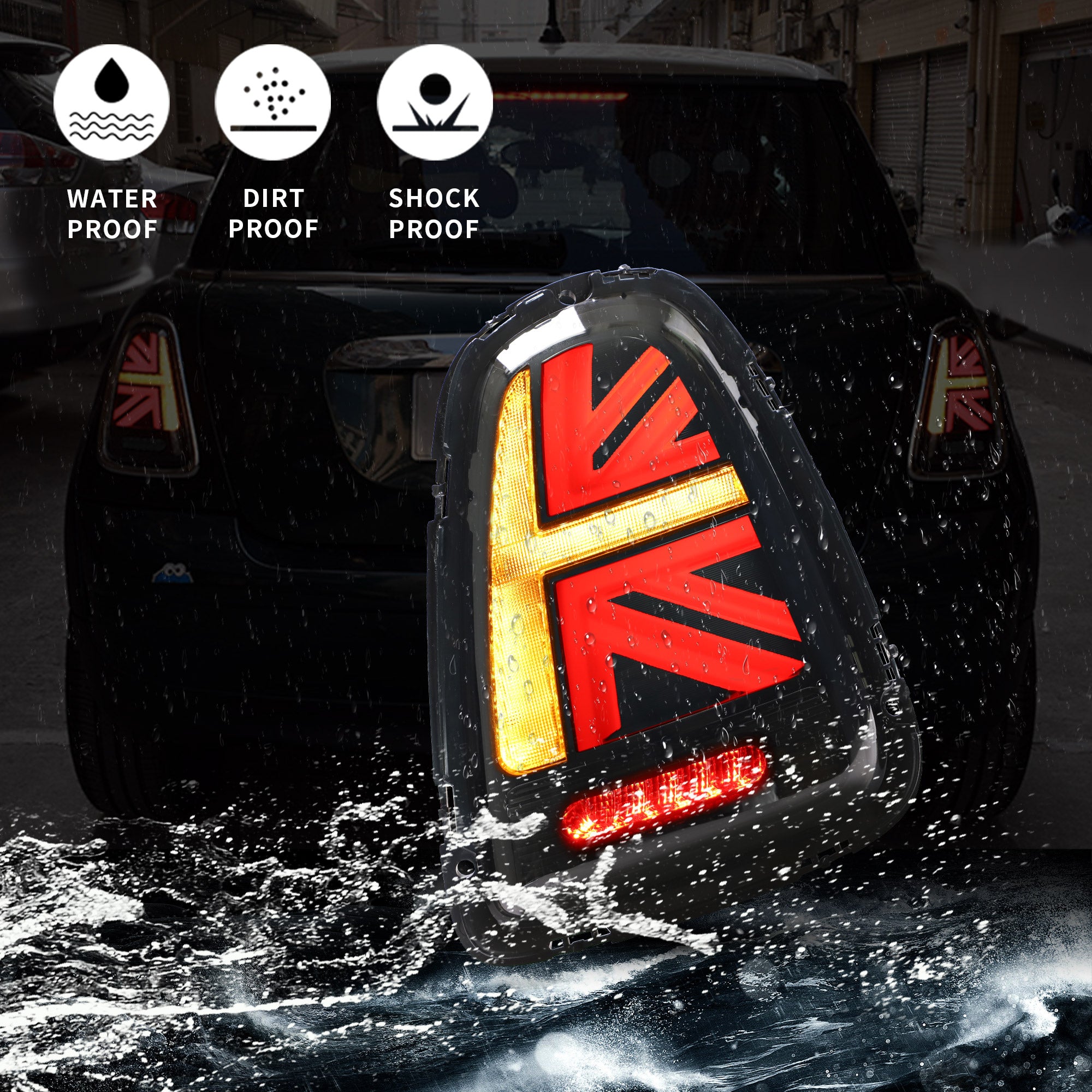 VLAND Smoked Red LED Taillights For Mini Cooper 2007-2013 R56 R57 R58 R59 (100 Pairs)