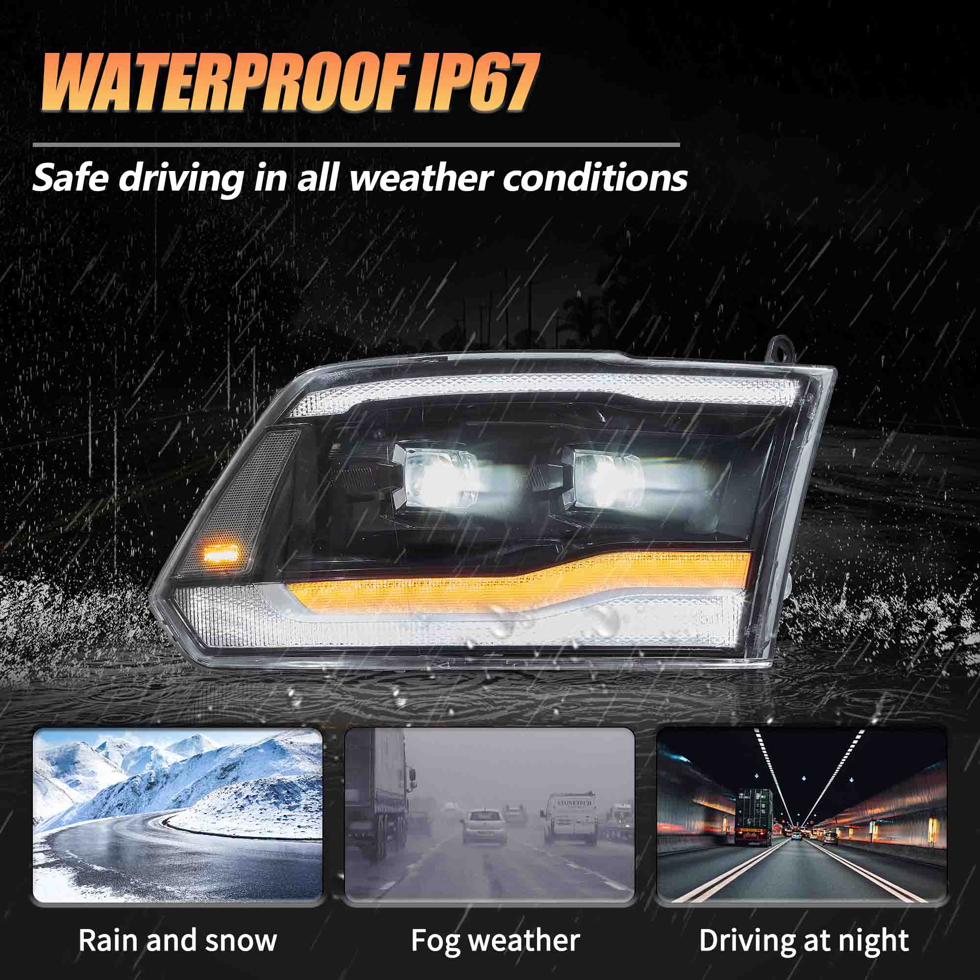 VLAND LED Headlights For 2009-2018 RAM 1500 2500 3500