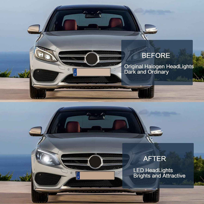 VLAND LED Projector Headlights For 2015-2021 Mercedes Benz C-Class W205