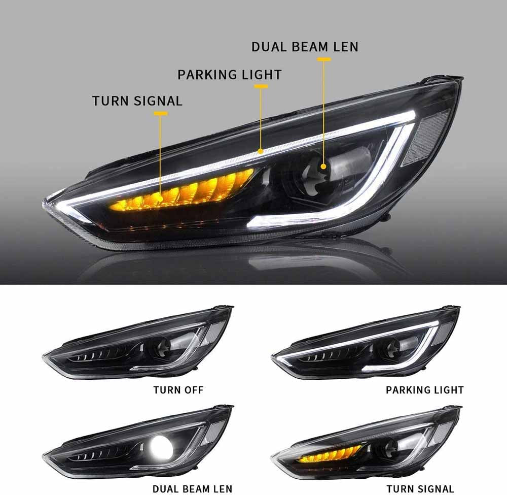 VLAND LED Headlights For 2015-2019 Ford Focus 3th Gen Facelift MK