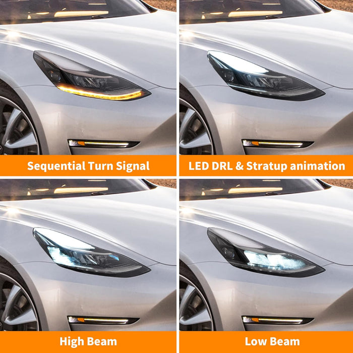 VLAND LED Headlights For 2017-2023 Tesla Model 3/Y