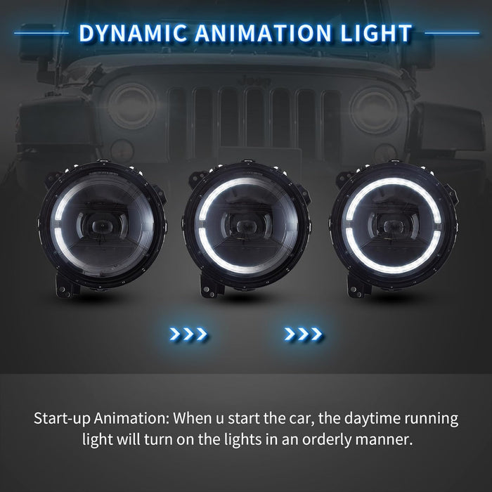 VLAND LED Headlights For 2018-2023 Jeep Wrangler JL Gladiator JT