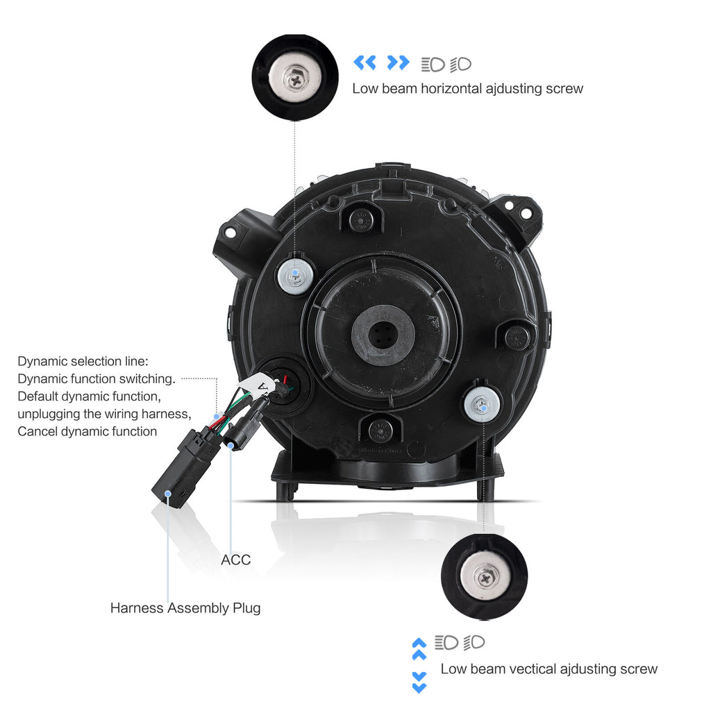 VLAND LED Headlights For 2018-2023 Jeep Wrangler JL Gladiator JT