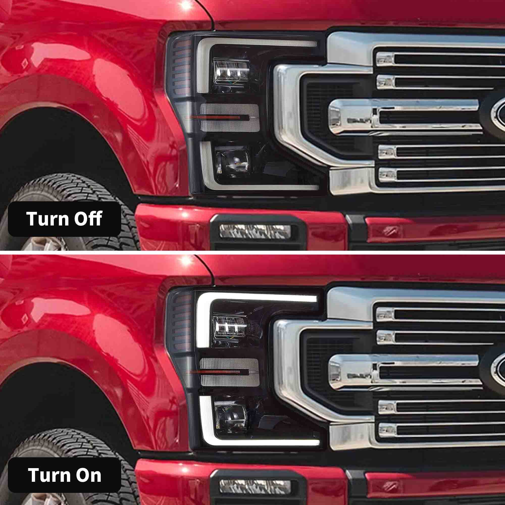 VLAND Full LED Headlights For Ford F250 F350 F450 F550 Super Duty (2017-2019) – Pair
