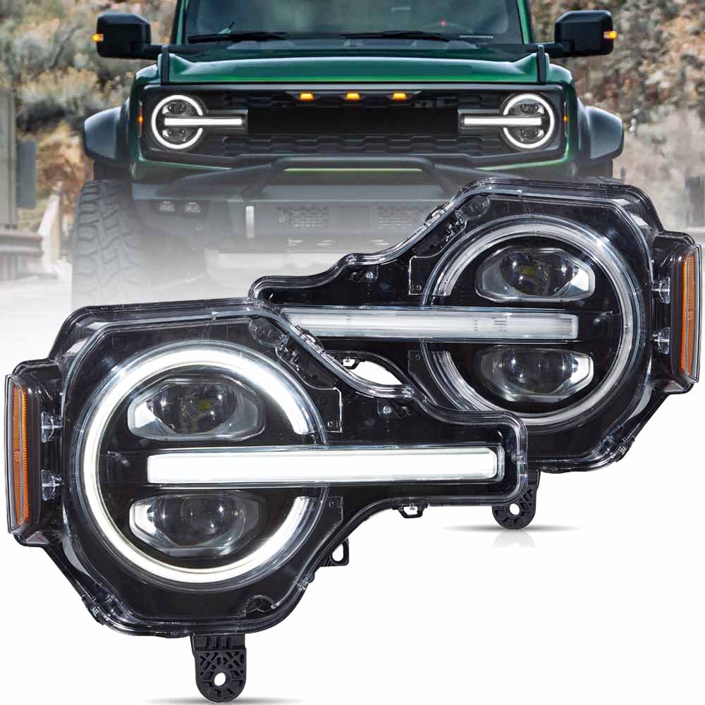 VLAND RGB LED Projector Headlights For 2021-2026 Ford Bronco