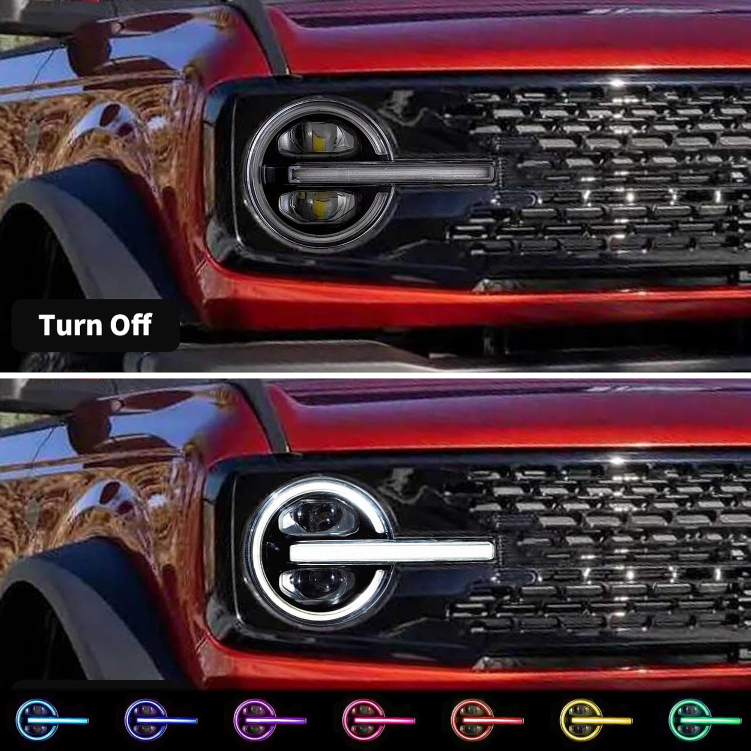 VLAND RGB LED Projector Headlights For 2021-2026 Ford Bronco