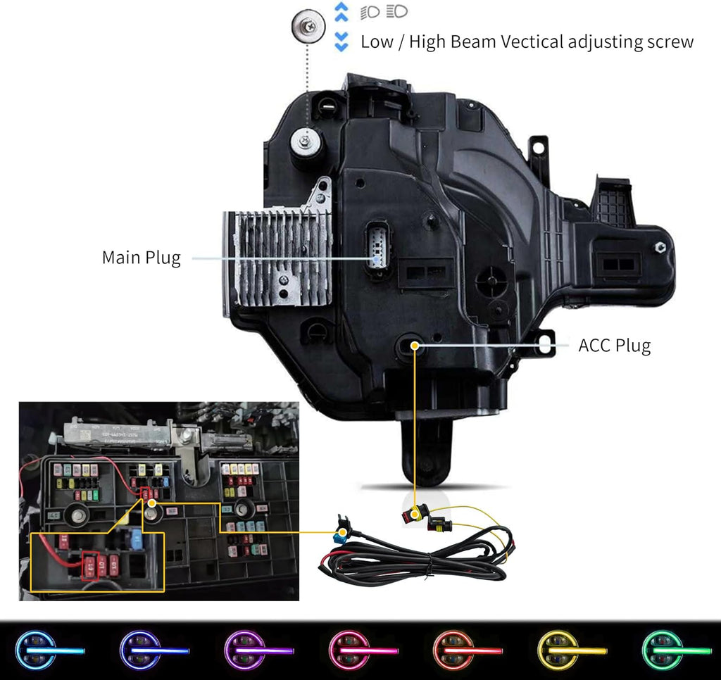 VLAND RGB LED Projector Headlights For 2021-2026 Ford Bronco