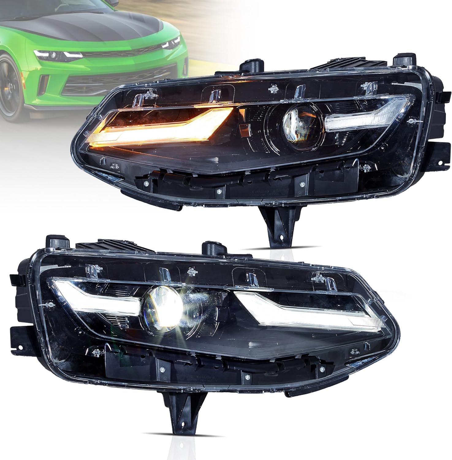 VLAND LED Headlights For 2019-2024 Chevrolet Camaro Coupe & Convertible