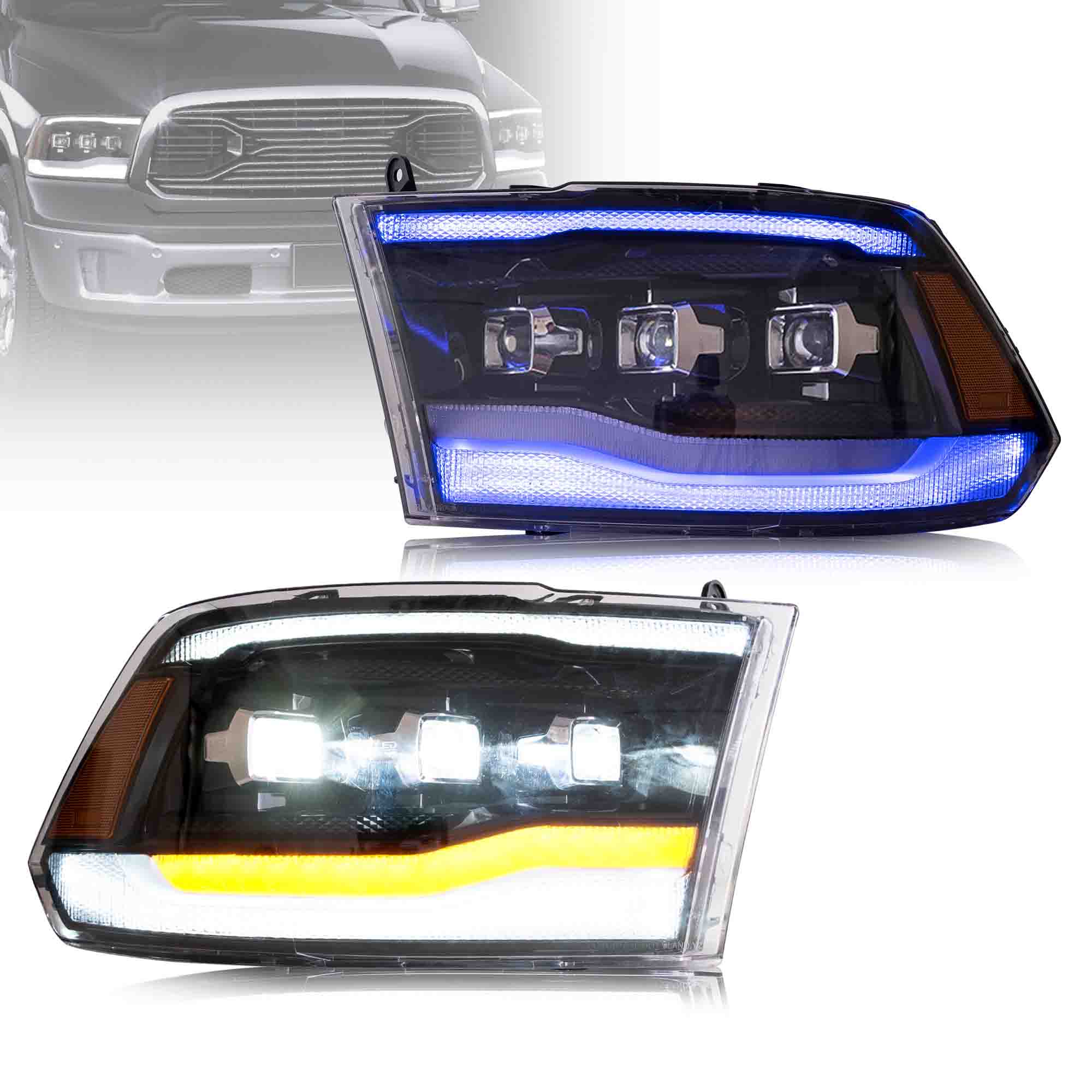 VLAND LED Projector Headlights For 2009-2018 RAM 1500 2500 3500