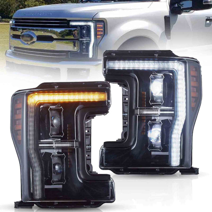 VLAND LED Projector Headlights For 2017-2019 Ford F250 F350 F450 F550