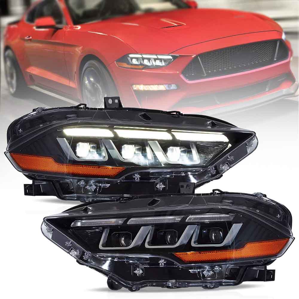 VLAND LED Projector Headlights For 2018-2023 Ford Mustang (S550 Facelift)