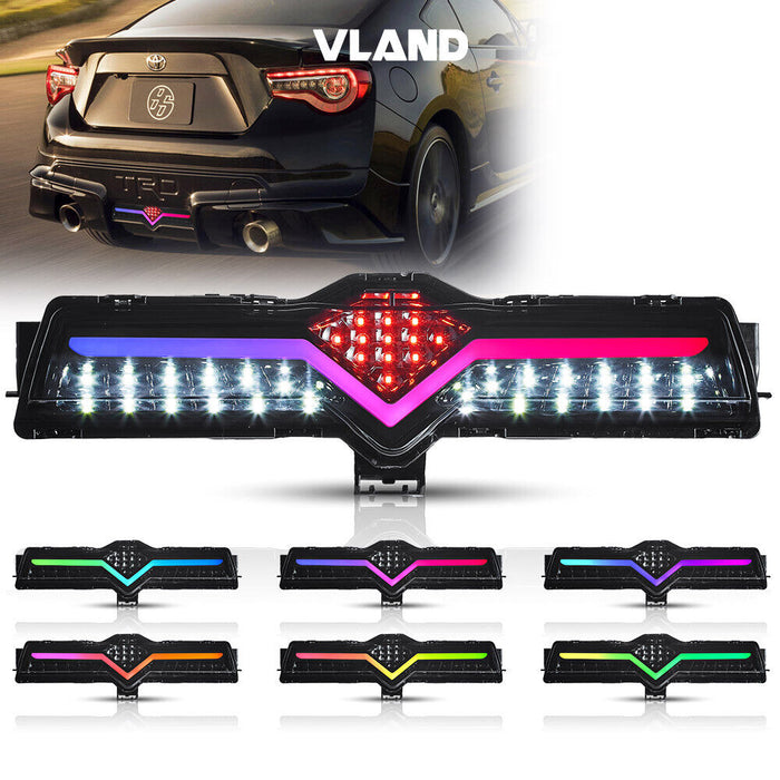 VLAND LED Rear Bumper Reverse Light Fog Lamp RGB Running Light For 2012-2021 Toyota 86 Scion Frs Subaru Brz