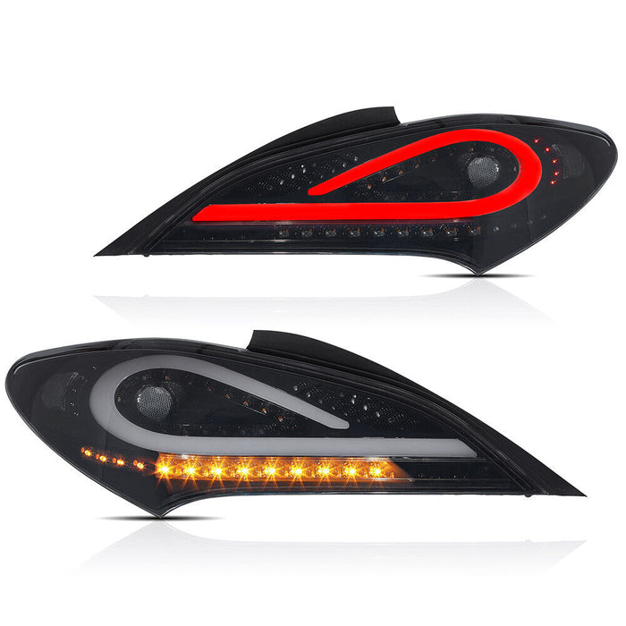VLAND LED Smoked Taillights For 2010-2016 Hyundai Genesis Coupe w/Sequential