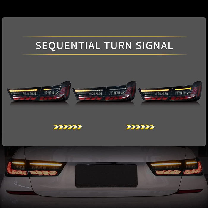 VLAND LED Taillights For 2019-2023 BMW 3-Series G20 W/Sequential Amber Turn Signals