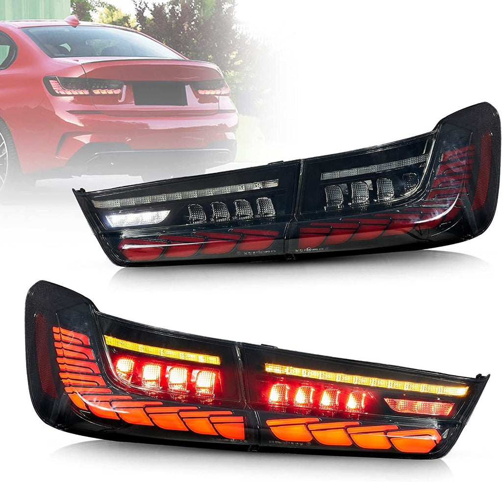 VLAND LED Taillights For 2020-2024 BMW 3 Series G20 M3 G80 W/Sequential Amber Turn Signal