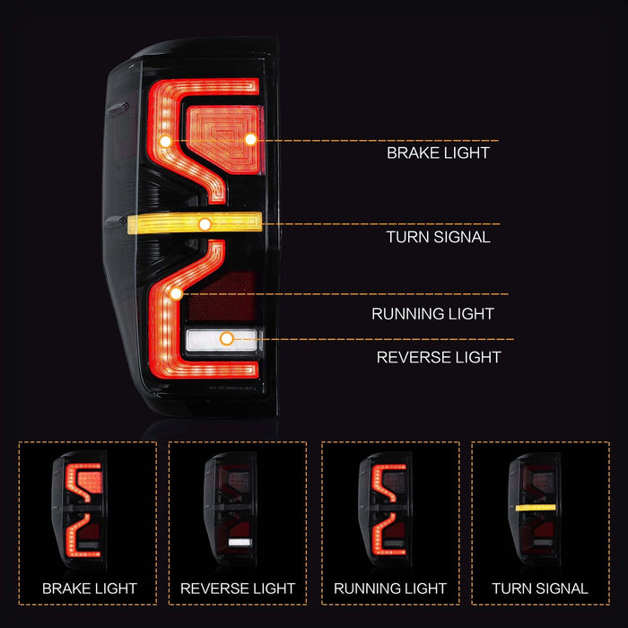 VLAND LED Taillights For 2012-2021 Ford Ranger T6