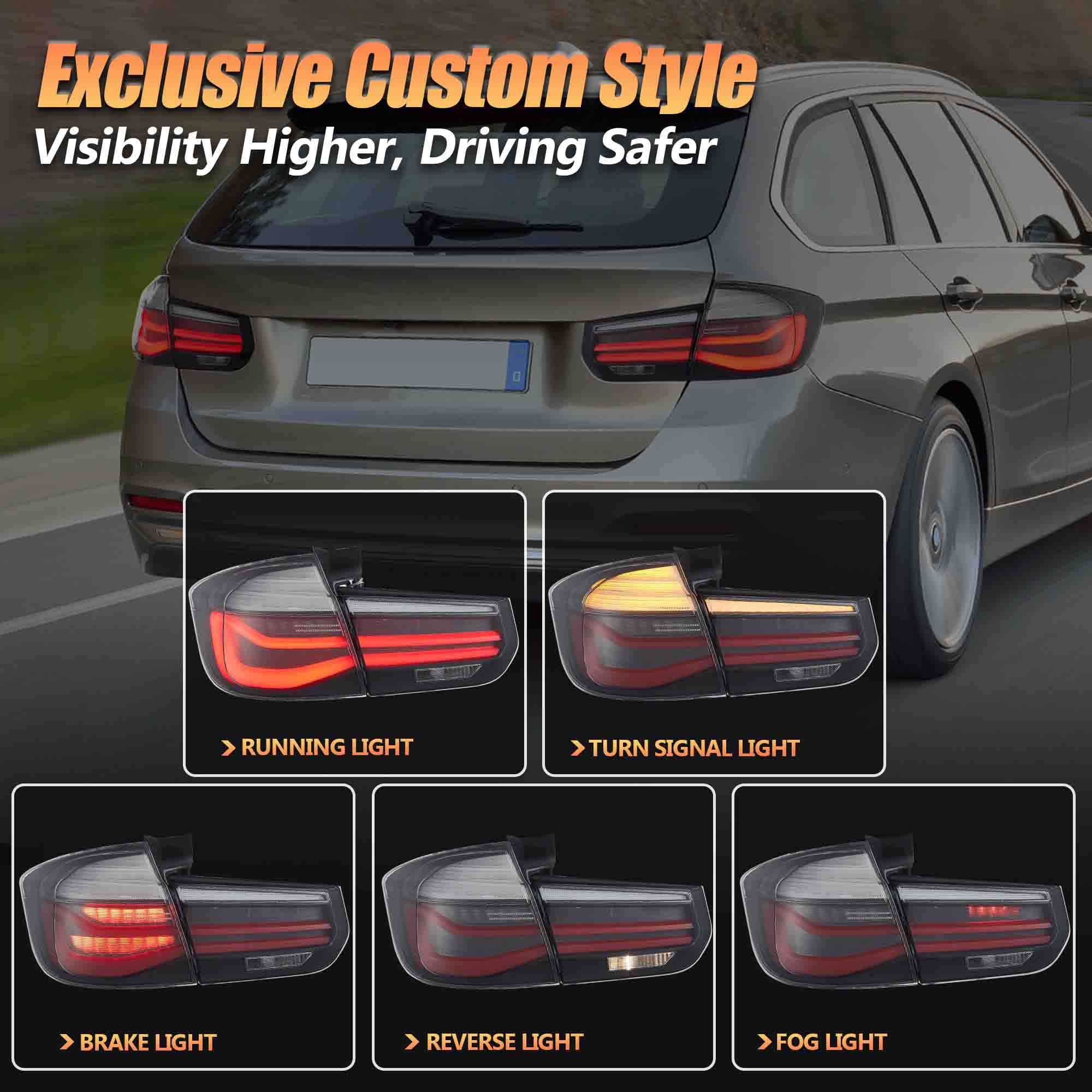 VLAND LED Taillights For 2012-2019 BMW 3 Series F31 Touring