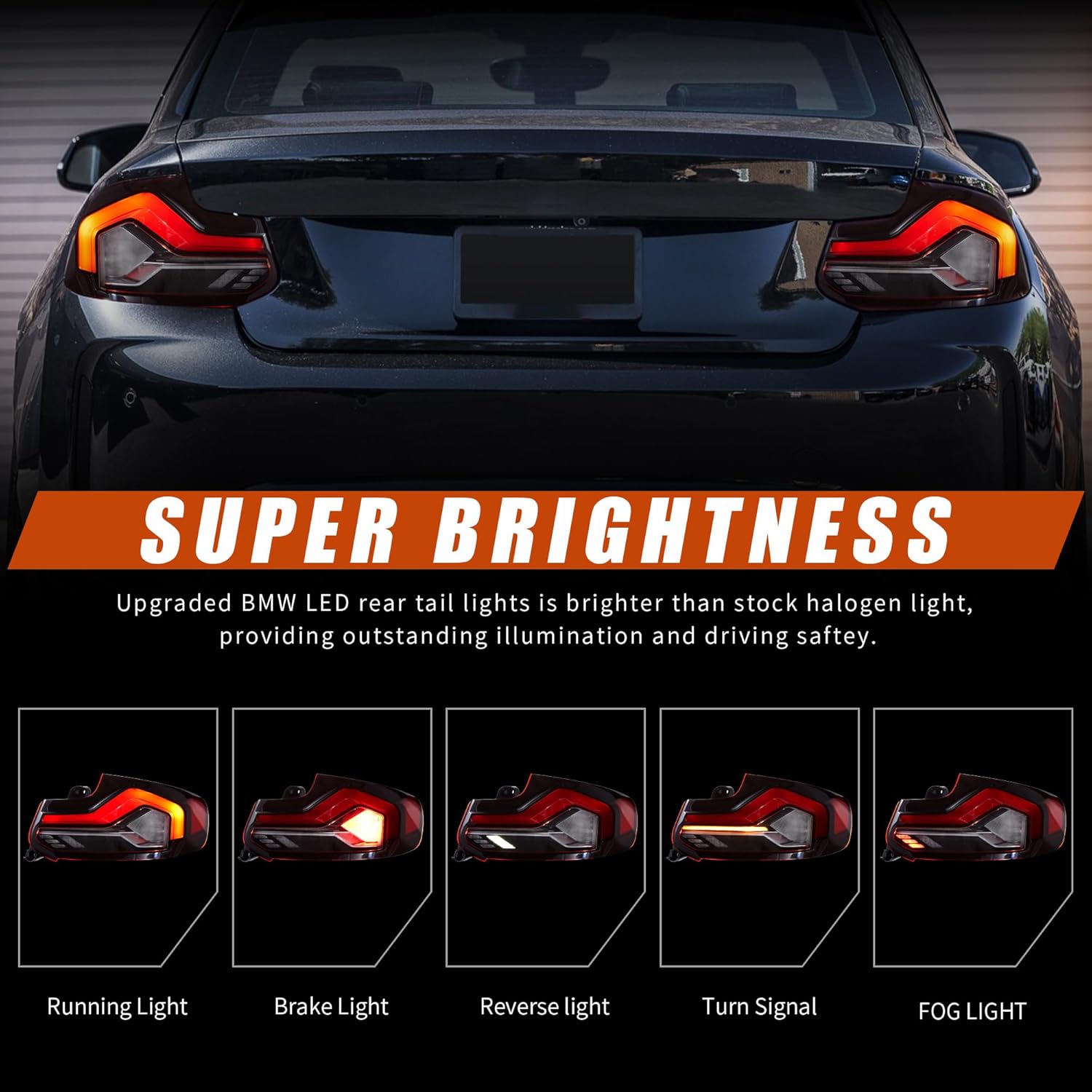 VLAND LED Taillights For 2014-2021 BMW 2 Series M2 F87 F22 F23