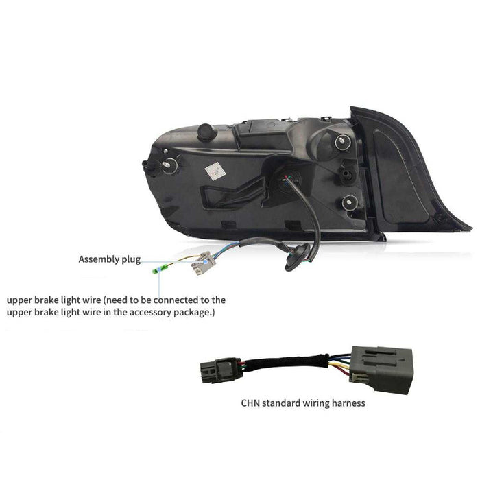 VLAND Feux arrière LED pour Ford Mustang S550 2015-2023 avec/5 modes clignotants