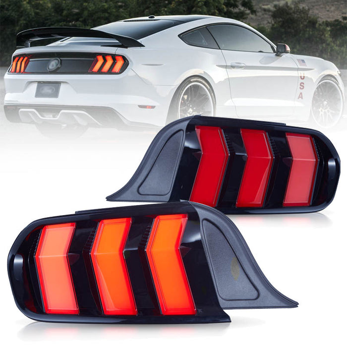 VLAND LED Taillights For 2015-2023 Ford Mustang S550 W/5 Modes Turn Signals
