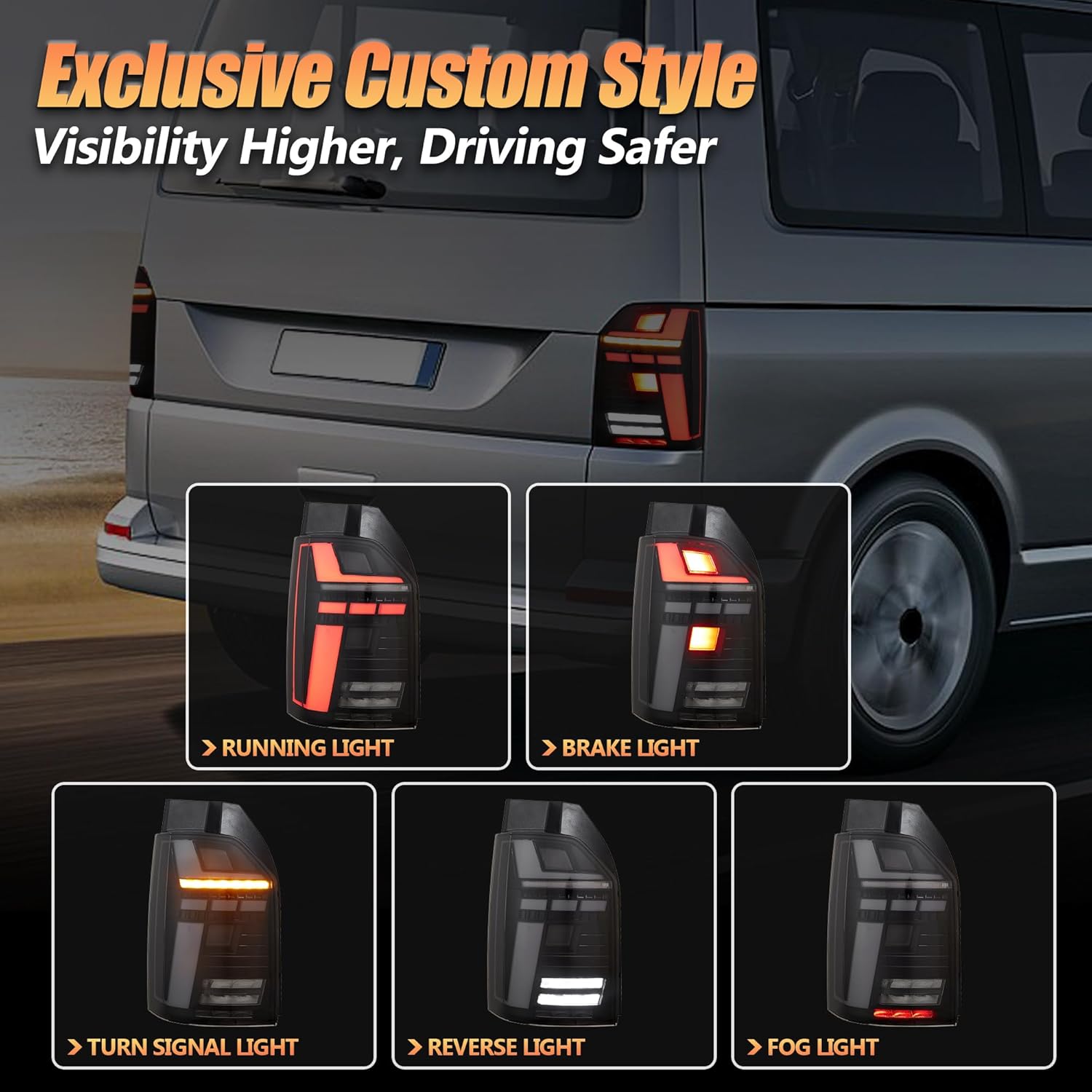 VLAND-LED-Rücklichter für 2015-2024 Transporter T6 T6.1 Multivan Caravelle