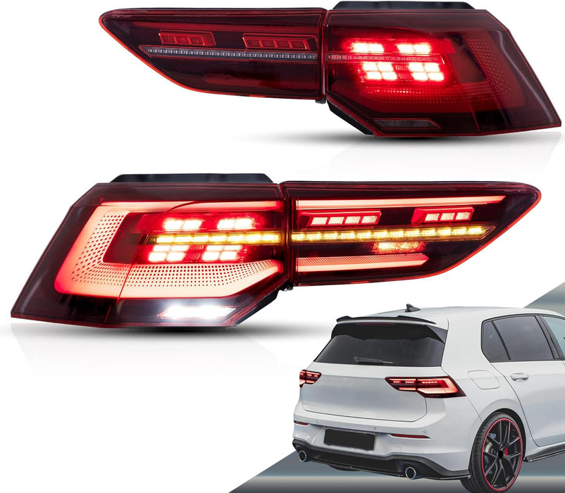 VLAND LED Tail Lights For Volkswagen Golf Mk8 2022-2024 (Europe is 2020-2024)