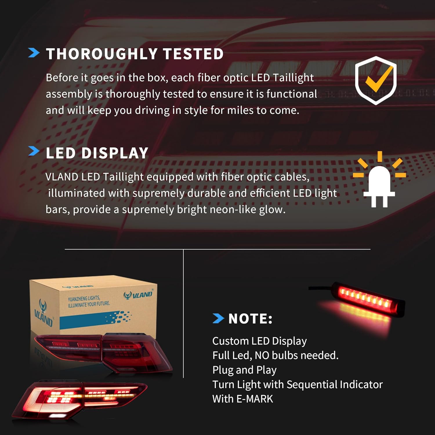 VLAND LED Tail Lights For Volkswagen Golf Mk8 2022-2026