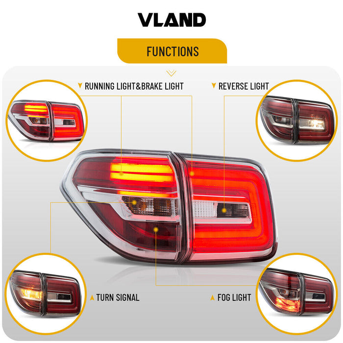 Feux arrière à LED VLAND pour Nissan Patrol (Y62) 2012-2019 feux arrière de rechange Nissan Armada 2017-2020