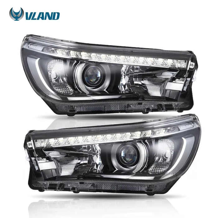 VLAND LED Headlights For 2015-2020 Toyota Hilux Front Lights w/o Sequential Turn Signals