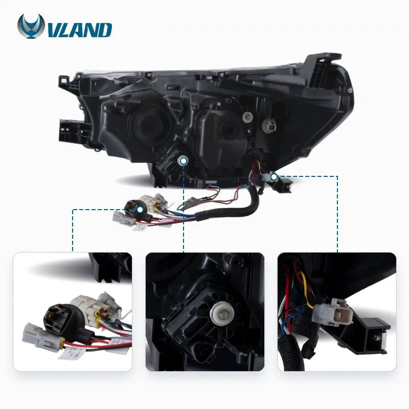 VLAND LED Headlights For 2015-2020 Toyota Hilux Front Lights w/o Sequential Turn Signals