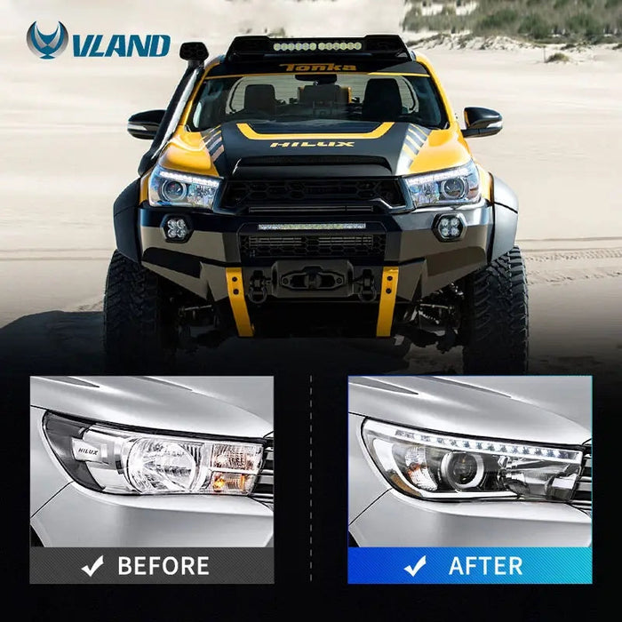 Faros LED VLAND para Toyota Hilux 2015-2020 luces delanteras