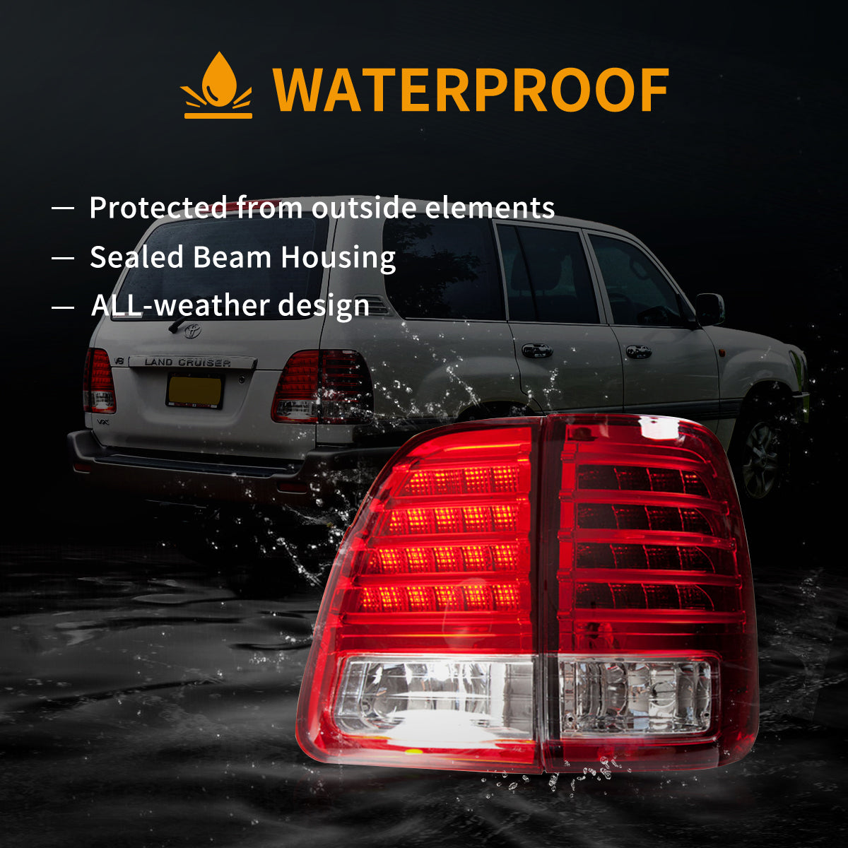 VLAND LED Tail Lights For 1998-2007 Toyota Land Cruiser J100 (MOQ >=200)