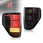 VLAND LED Taillights For 2009-2014 Ford F150 W/Amber Sequential Turn Signal
