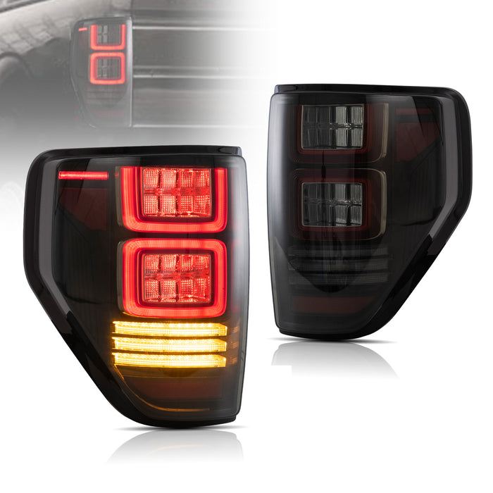 フォードF1502009-2014琥珀色/赤色方向指示器用VLANDフルLEDテールライト